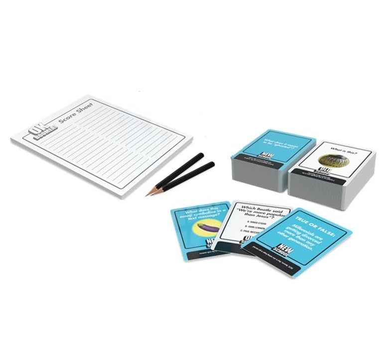 Games Adults Play OK Boomer - The Old School vs. New School Trivia Game, Blue Sky, Includes 220 Cards