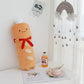 JOSON Toast Bread Plush Pillow, Soft and Interesting Food Plush Sofa Cushion with red Scarf, Suitable for Birthday, Valentine's Day (Long Toast)