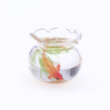 1Pcs Multicolour Mini Round Fish Tank Realistic Glass Decor for Dollhouse Display Captivating Miniature for Crafts Ornaments Handmade