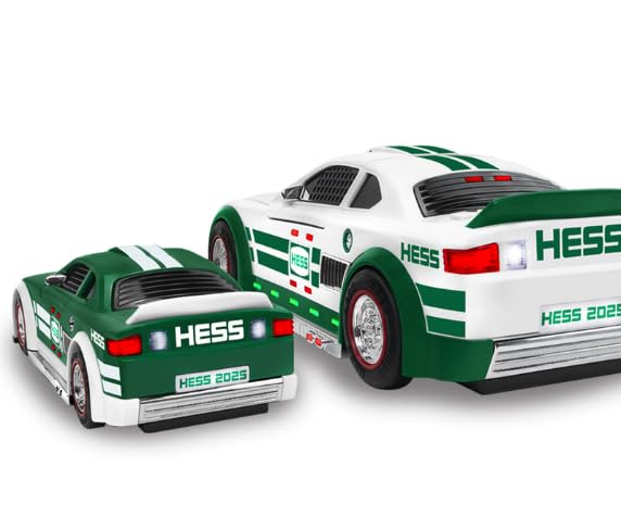 Hess 2025 Stock Car Racers - Limited Edition 2-in-1 Toy Vehicle Set with Lights, Sounds, and Pull-Back Motor for Kids and Collectors Race Car Truck