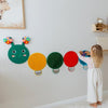 ATA zooz Sensory Wall Panel for Kids - Caterpillar Tactile Texture Board for Fine Motor Skills & Calm Down Corners - Screen-Free Sensory Wall Toy