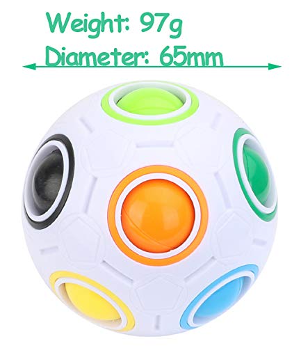Magic Rainbow Ball Puzzle Fidget Stress Relief Ball Brain Teasers Games 12Holes