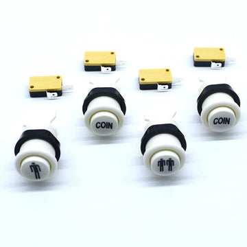 Arcity 4 Pcs/Lot Arcade Coin Button Game Start Push Button + 1P 2P Player Single Double Style Type American with Microswitch Jamma MAME Machine