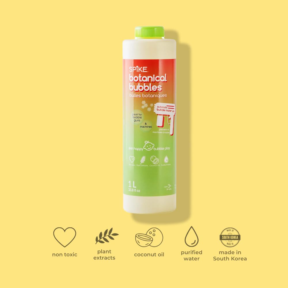 SPIKE Innobaby Bubble Machine/Gun-Friendly Botanical Bubble Solution 1L