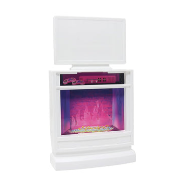Replacement Part for Barbie Doll Dreamhouse Doll House Playset HMX10 - Replacement White Reversible Fireplace - TV - Gaming Stand and Buffet - Stereo