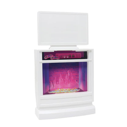 Replacement Part for Barbie Doll Dreamhouse Doll House Playset HMX10 - Replacement White Reversible Fireplace - TV - Gaming Stand and Buffet - Stereo