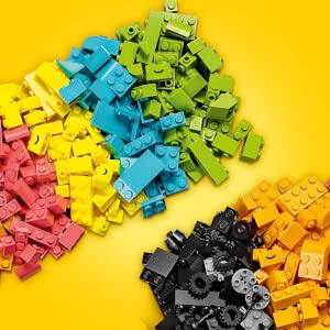 LEGO Classic Creative Neon Colors Fun Brick Box Set 11027, Building Toy to Create a Car, Pineapple, Alien, Roller Skates, and More, Hands-on Learning