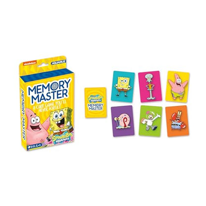 Aquarius Spongebob Squarepants Memory Master Card Game - Officially Licensed Family Party Game for Kids Ages 6+, 4 Players, Spongebob Gift