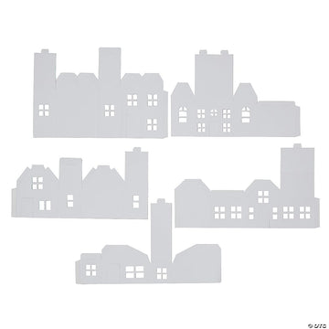 Fun Express DIY Paper Holiday Village - Craft Kits - 12 Pieces