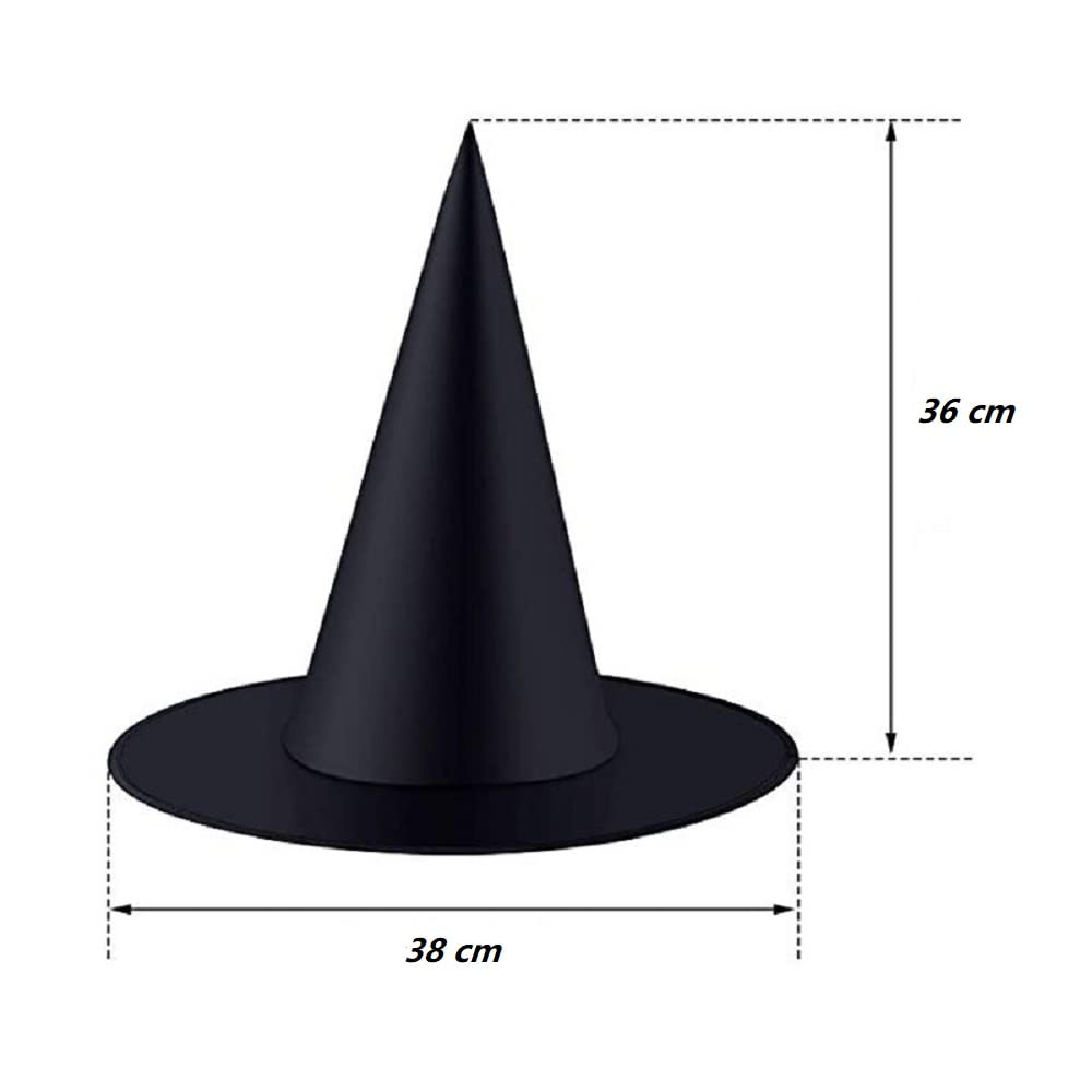 LKQBBSZ 3 Pack Black Wizard Hats Hanging, Halloween Black Witch Hat Witch Cap Costume Accessory for Halloween Christmas Party