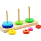 Wooden Tower of Hanoi Intellectual Toy Brain Teaser 8 Rings Hanoi Tower