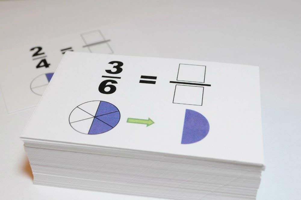 Unbranded New Beginning Graphical Fractions Simplification Math Flash Cards- W/ Pie Charts Best Buy