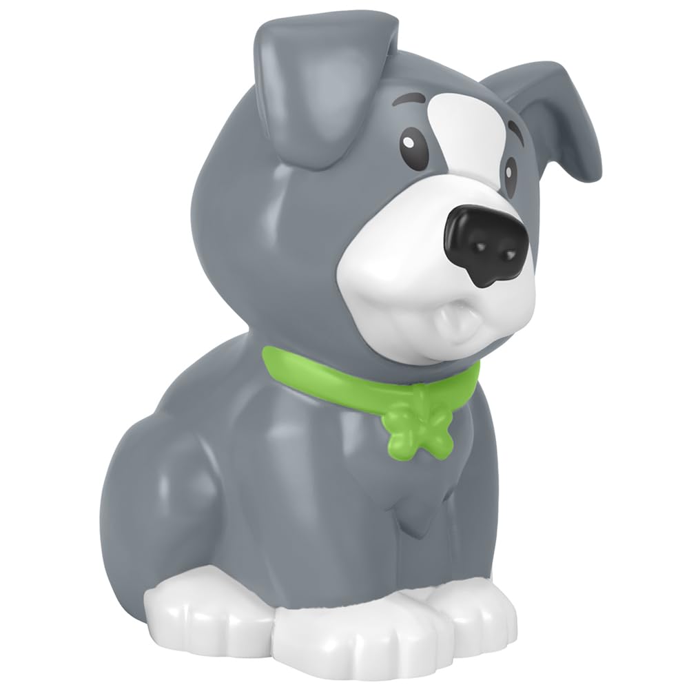 Replacement Part for Fisher-Price Little People Playset HBW73 - Replacement Gray and White Dog Wearing Varied Collar Color