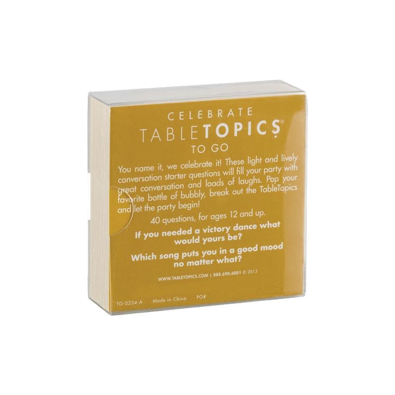TableTopics Celebrate to Go Conversation Cards Game for Parties, Special Occasions, & Holidays with 40 Questions to Take Anywhere, Great Gift