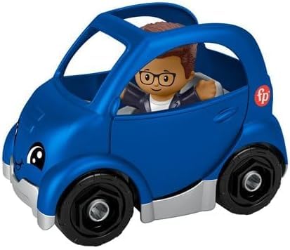 Fisher-Price Little People Vehicles and Figure Bundle with Fire Truck, Tractor, Electric Car and Toy Truck (Pack of 4)