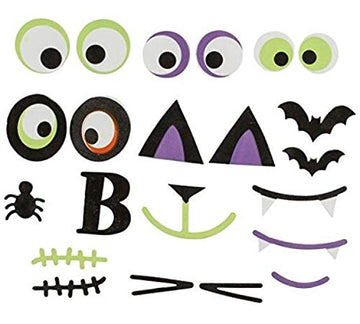 Funiverse Mega Bulk Pack 126 Piece Foam Halloween Pumpkin Decorating Craft Kit Stickers - Makes 16 Pumpkins (Pumpkins Not Included)