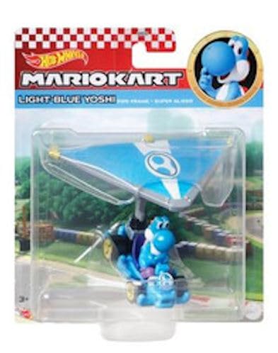 Hot Wheels Mario Kart Character Gliders -Bundle of 4: Bowser, Light?Blue Yoshi, Mario & Toad | Die?Cast Figures with Glider Attachments | Display