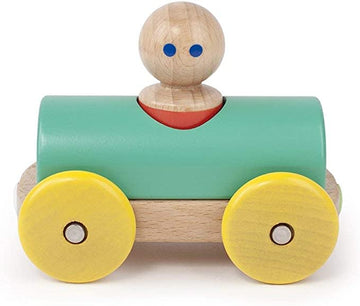 3 Piece Tegu Magnetic Racer Building Block Set, Teal Big Top