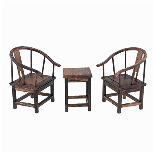 EatingBiting 1:6 Dollhouse Miniature Handcraft Furniture Retro Wood Sofa Table Armchair Pieces Dollhouse Furniture Miniatures Vintage 1/6 Scale Wooden