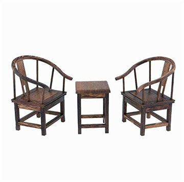 EatingBiting 1:6 Dollhouse Miniature Handcraft Furniture Retro Wood Sofa Table Armchair Pieces Dollhouse Furniture Miniatures Vintage 1/6 Scale Wooden