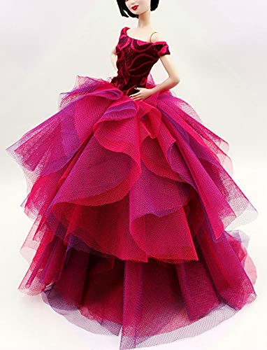 Cora Gu Handmade Fuchsia Dress Fit 12 inch Doll and Doll Not Included