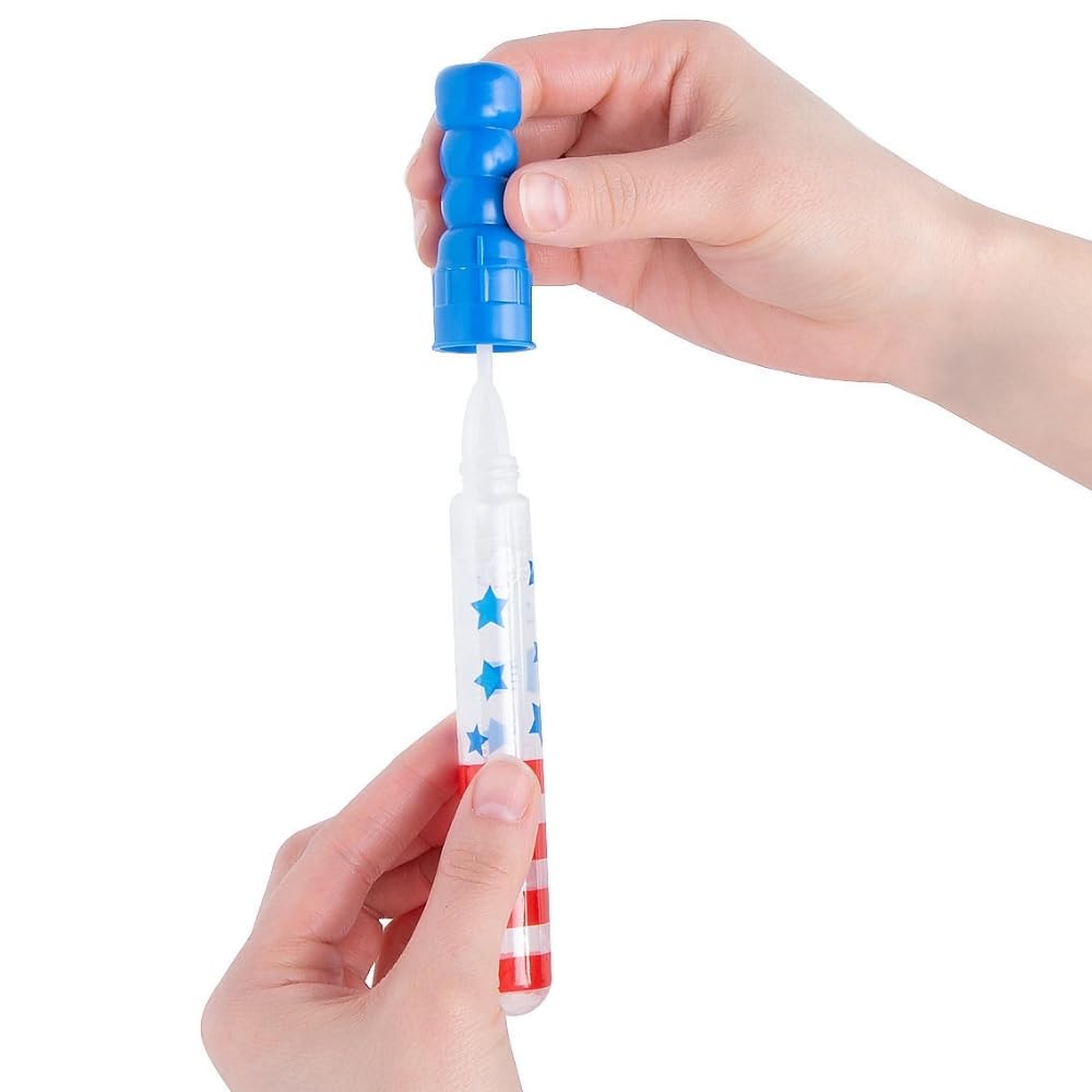 Patriotic Mini Bubble Wands - 12 Pieces