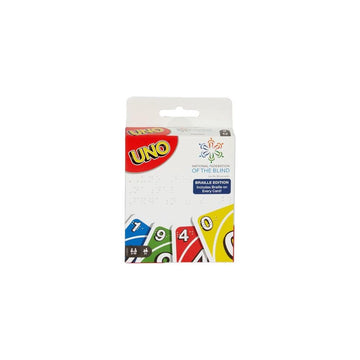 Mattel Games UNO Braille Card Game with Cards Specially Designed for Blind & Low-Vision Players for Kids, Adults, Family Nights & Parties