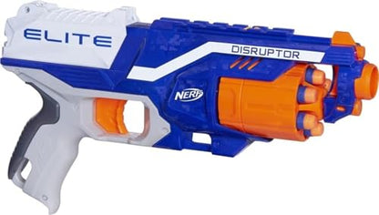 NERF Disruptor Elite Blaster - 6-Dart Rotating Drum, Slam Fire, Includes 6 Official Nerf Elite Darts - for Kids, Teens, Adults (Amazon Exclusive)