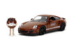 Jada M&M's 1:24 Porsche 911 Turbo Die-Cast Car & 2.75" Brown Figure, Toys for Kids and Adults