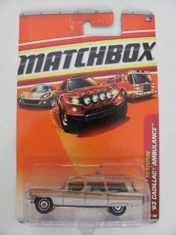 Matchbox 2010 Emergency Response 55 of 100 (Gold Over White) '63 Cadillac Ambulance