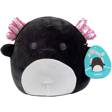 Squishmallows Original 8 Inch Jaylen The Black and Pink Axolotl - Official Jazwares Plush - Soft, Cuddly Collectible Lizard Fish Stuffed Animal Toy