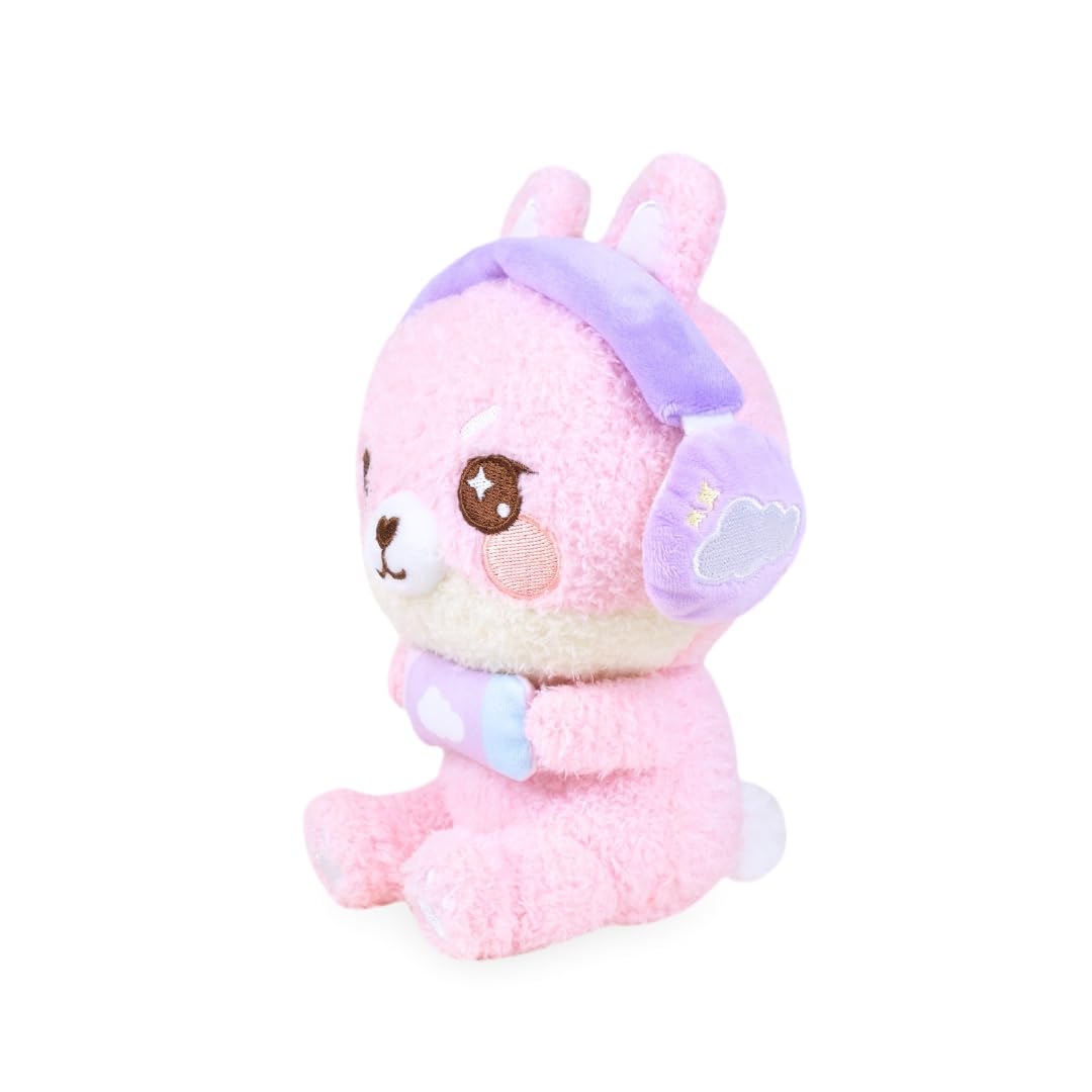 Kawaii Plush Pink Rabbit - Lil Series Momo the Gamer Girl Bunny by PlushGoals | Soft Stuffed Animal Relaxing with Cute Gaming Accessories | Cozy Gift