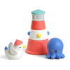 Itzy Ritzy Stack & Squirt Bath Toy Set for Babies and Toddlers - Includes Stackable Lighthouse and Water-Squirting Seagull & Octopus - Perfect