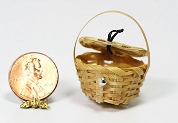 International Miniatures Dollhouse Miniature Picnic Basket with Lid