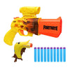 Nerf Fortnite Peely Launcher Set of 2 - Includes 4-Dart SR-Ripe Launcher with Hammer, Micro Peely Launcher and 10 Official Elite Darts