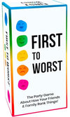 FIRST TO WORST Party Game - The Card Game About How Your Friends and Family Rank Things | Funny Ranking & Guessing Board Game for Friends & Family