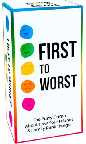 FIRST TO WORST Party Game - The Card Game About How Your Friends and Family Rank Things | Funny Ranking & Guessing Board Game for Friends & Family