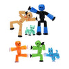 Zing Stikbot Family Pack, Set of 6 Stikbot Collectable Action Figures, Includes 2 Stikbots, 2 Junior Stikbots, 1 Dog, and 1 Cat, Stop Motion Animation