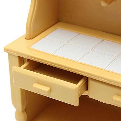 Acxico 2Pcs Plastic Kitchen Cabinet Miniature Furniture Room Item Set Mini Accessory