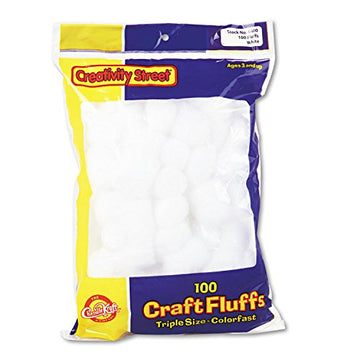 Creativity Street Craft Fluffs, 100 Pack, White (CKC6400), 1 in