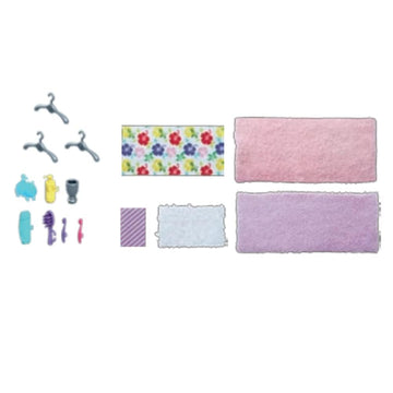 Replacement Parts for Barbie Dreamhouse Playset - GRG93 ~ Barbie Size Accessories ~ Bathroom Supplies, Blankets and Rugs