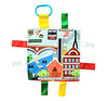 Baby Jack & Co 8x8” Learning Lovey Boston Massachusetts Tag Toys for Babies - Baby Crinkle Toys - Soft & Safe - Learn USA Cities and Shapes - Ideal