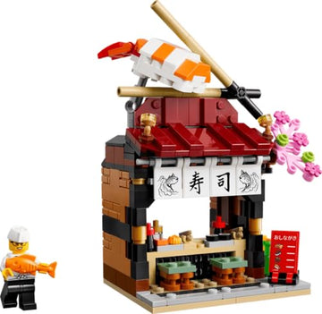 LEGO Restaurants of the World: Japan - 289-Piece Japanese Restaurant Building Kit with Chef Minifigure, Sushi Decor Display Model, Collectible Gift