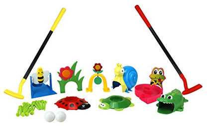 Party Hurray Children Golf Set, w/Golf Clubs, Practice Holes, Floral/Animal Obstacles, Golf Balls, Packed in Gift Box