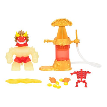 Heroes of Goo Jit Zu Hero Creator with 3 Unique Goo Fillings, Mix, Fill & Create Your Own Stretchy Glow-in-The-Dark Blazagon Action Figure, Play Again