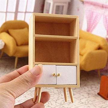 EatingBiting 1:12 Dollhouse Miniature Furniture Wooden Furniture Bookcase Sideboard Cabinet Shelf Bookshelf Storage Bookcase Storage Shelves Organizer