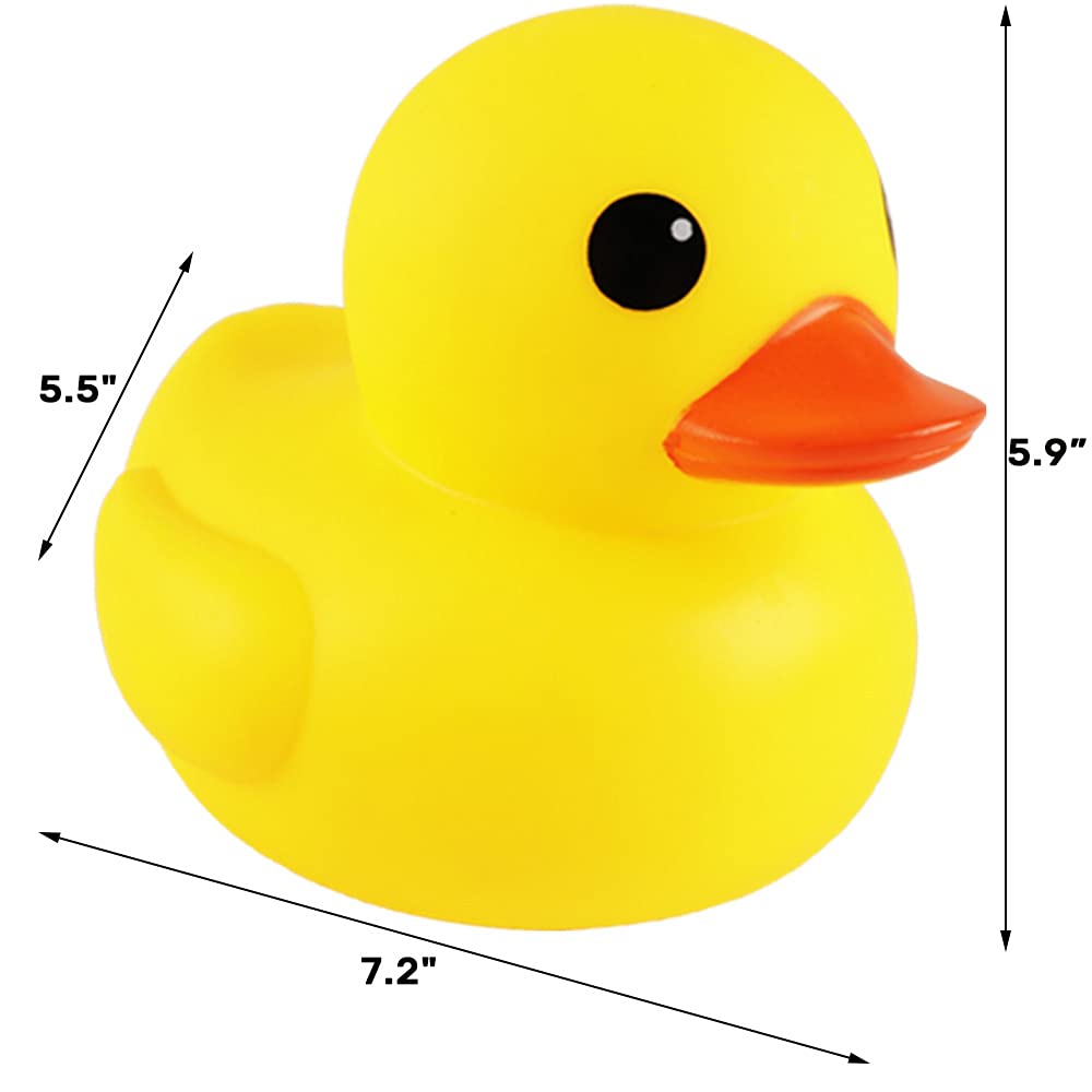CICITOYWO Yellow Rubber Ducks, Preschool Large Bath Toys Bathtub Floating Squeaky Duckies Gift for Baby Shower Infants Kids Toddler Party Decoration