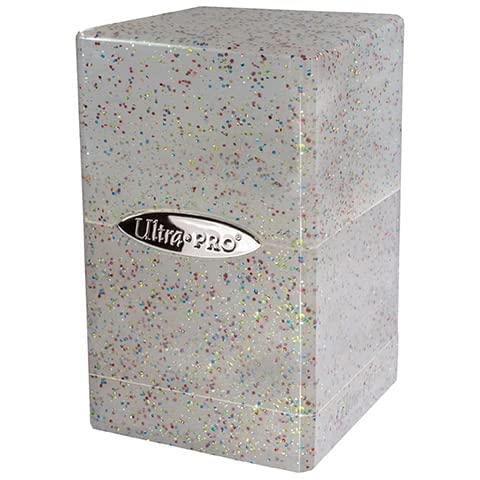 Ultra Pro - Satin Tower 100+ Card Deck Box (Glitter Crystal) - Protect Your Gaming Cards, Sports Cards or Collectible Cards In Stylish Glitter Deck