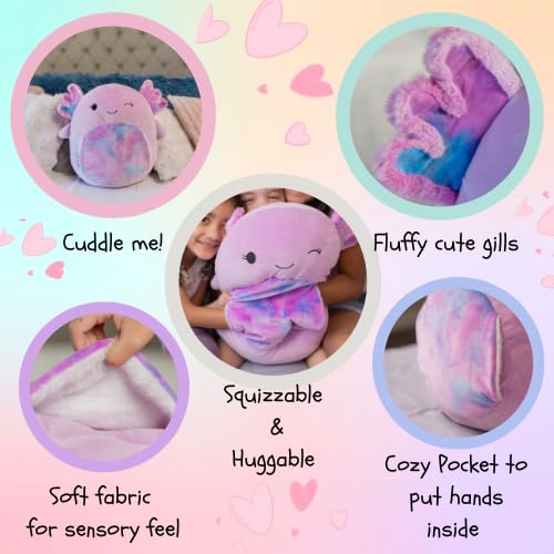 Gaao Pockets Axolotl Pocket Plush | 18 Inch Jumbo Plush | Axolotl Pillow | Stuffed Animal | Purple Plush | Gift for Girl and Boy | Birthday Gift |