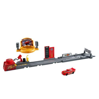 Disney Pixar Cars Track Springboard Piston Cup with Lightning McQueen Vehicle, Track Over 50 cm Long, Jump and Stunt, 2 Ways to Play, JDJ02